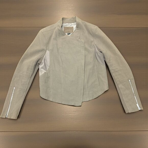 BLANKNYC Cropped Zip Moto Jacket Style 01FH5497EE Khaki Medium - Picture 1 of 7